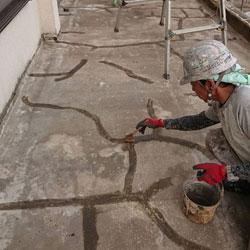 ベランダクラック補修